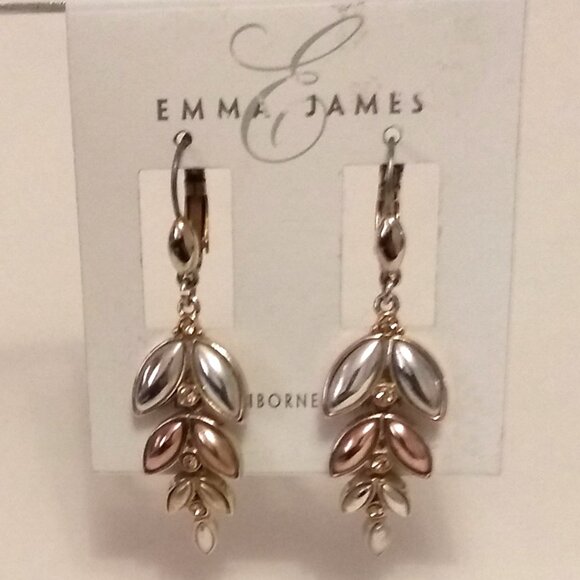 NEW Two Tone Gold Plated Drop Dangle Crystal Earrings Women Jewelry Gifts - Picture 2 of 6